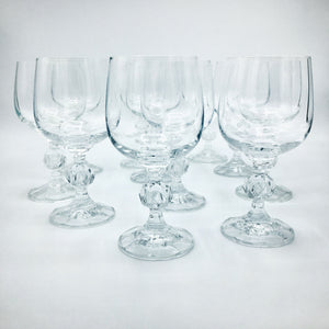 Bohemian Crystal Set of Ten Wine Glasses with Ball Stems – Avant Antique
