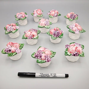 Set of 15 Card Place Holders Portuguese Glazed Ceramic Card holders Vintage 