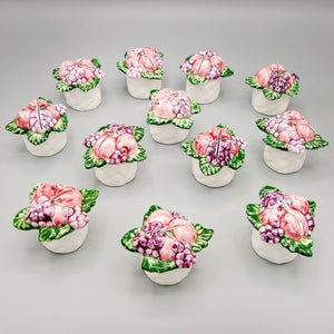 Set of 15 Card Place Holders Portuguese Glazed Ceramic Card holders Vintage 
