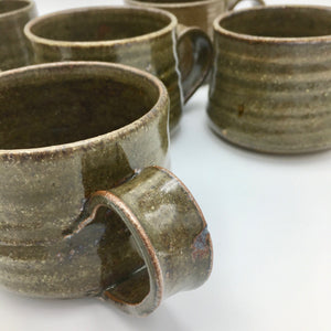 Set of 6 Teruo Hara Tea Bowls Japanese Glazed Ceramic Cup Vintage 