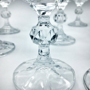 Set of 8 Bohemian Crystal Champagne Flutes with Ball Stems Barware Vintage 