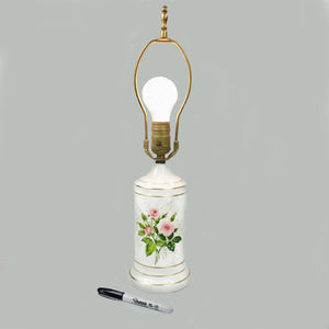 Vintage Ceramic Table Lamp with Roses Lamp Vintage 