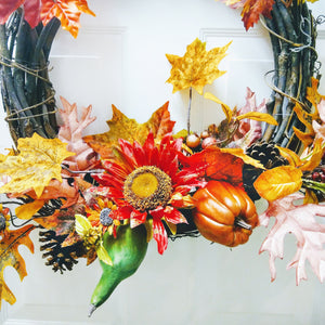Vintage Large Wreath Autumn Decor by a Folk Artist Wreath Vintage 