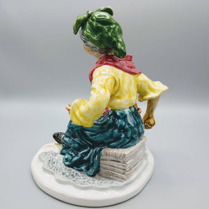 Vintage Portuguese Faience Figurine of Garlic Seller Figurine Vintage 