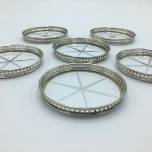 Silver glass coasters hot sale