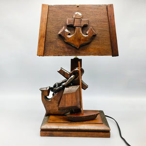 Vintage Wood Lamp Nautical Coastal Design Lamp Vintage 