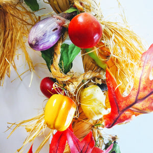 Vintage Wreath Autumn Decor by a Folk Artist Wreath Handmade 