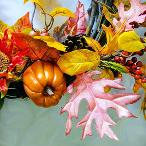 Vintage Wreath Fall Decor by a Folk Artist Wreath Vintage 