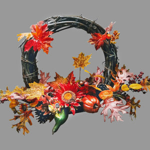 Vintage Wreath Fall Decor by a Folk Artist Wreath Vintage 
